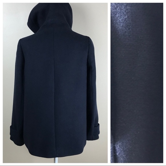 NWOT. Zara Navy Blue Short Coat. Size XS. - Picture 6 of 8